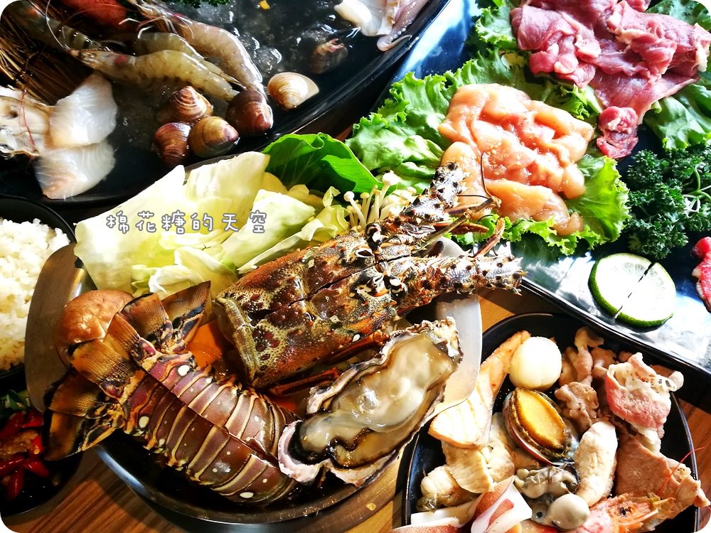 沙鹿火鍋‖驛庭鍋物超誇張！豪華頂級海陸套餐～龍蝦、生蠔通通有！溫體豬切片煮火鍋～口感真是棒！