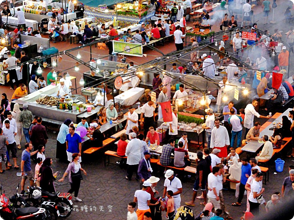 摩洛哥‖馬拉喀什Djemaa el-Fna德吉瑪廣場美食巡禮，舊城大市集Souk尋寶去
