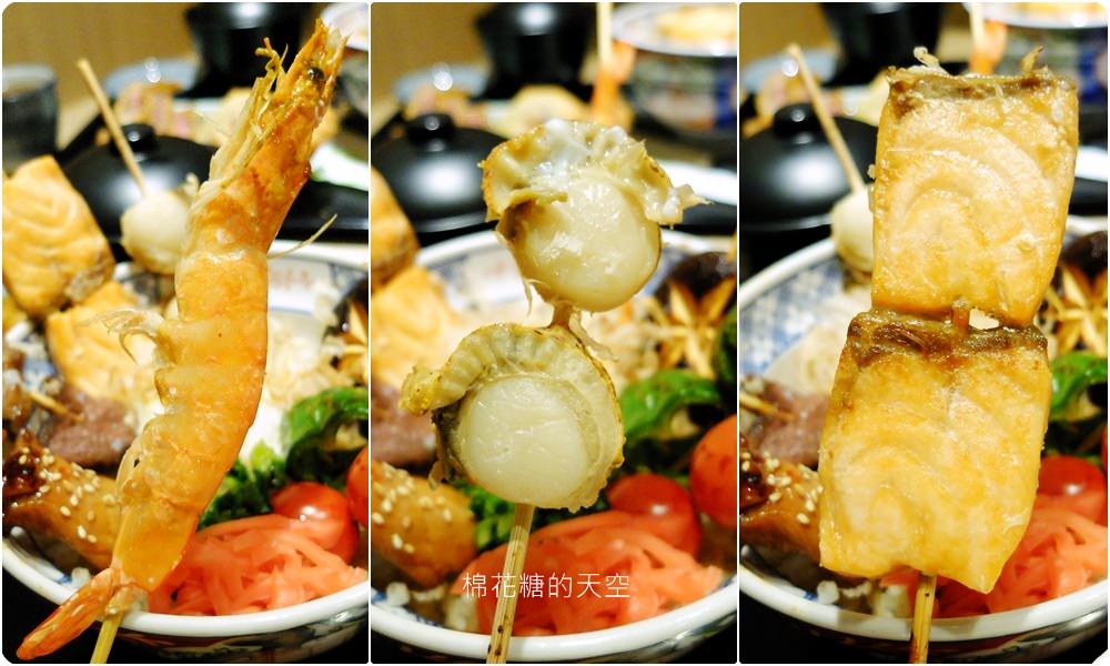 中友百貨美食推薦|天串招牌串揚套餐排排站超療癒！獨特炸牛排還有邪惡粉紅切面喔！