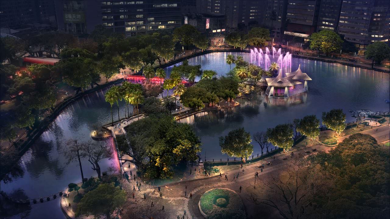 台中公園七夕換新裝，浪漫燈光秀今天點燈