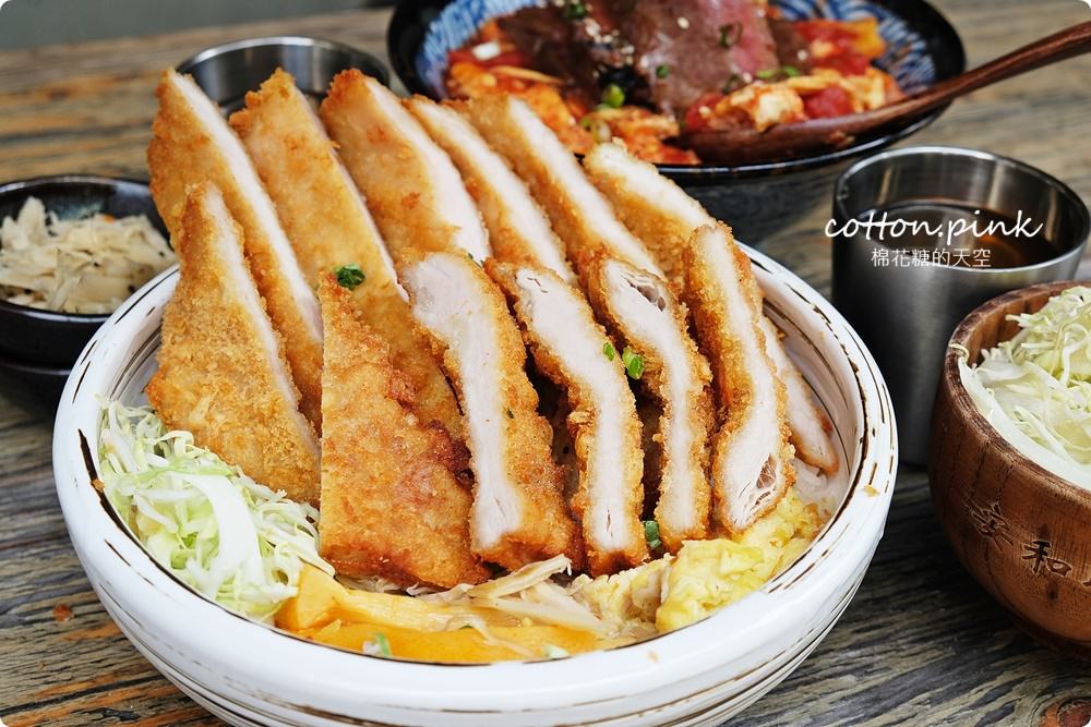 模範街浮誇系丼飯-日式豬排比臉還大！壽星用餐沐丼免費加肉大放送～小菜、生菜、飲料吃到飽！