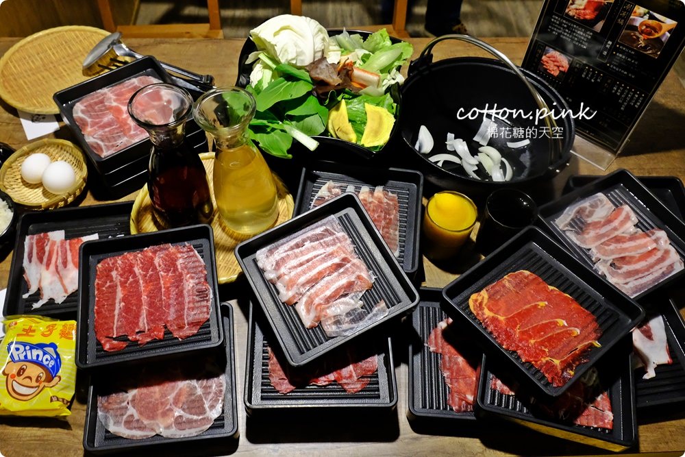 台中火鍋吃到飽～一宮壽喜燒肉肉任你點、青菜送上桌！