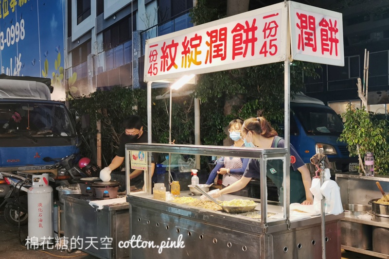 台中夜市人氣美食-紋綻潤餅在這裡不用排隊耶！加了秘方超特別～