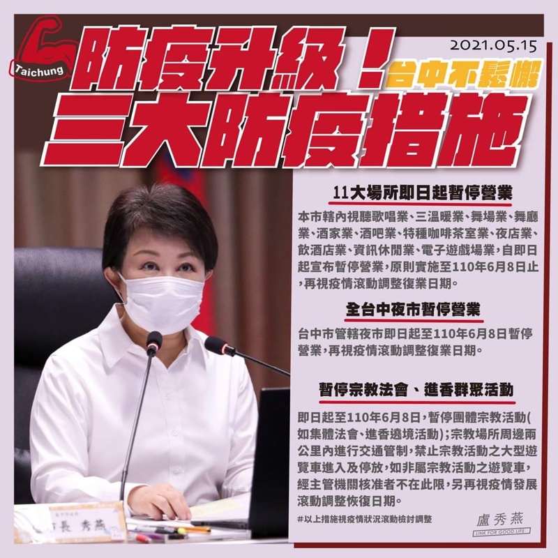 緊急通知！即日起台中市全部夜市暫停營業～