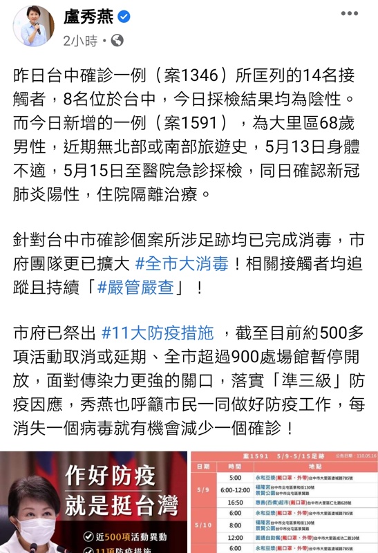 台中長者施打疫苗免預約~防疫措施持續更新中! 台中長者施打疫苗免預約~防疫措施持續更新中!