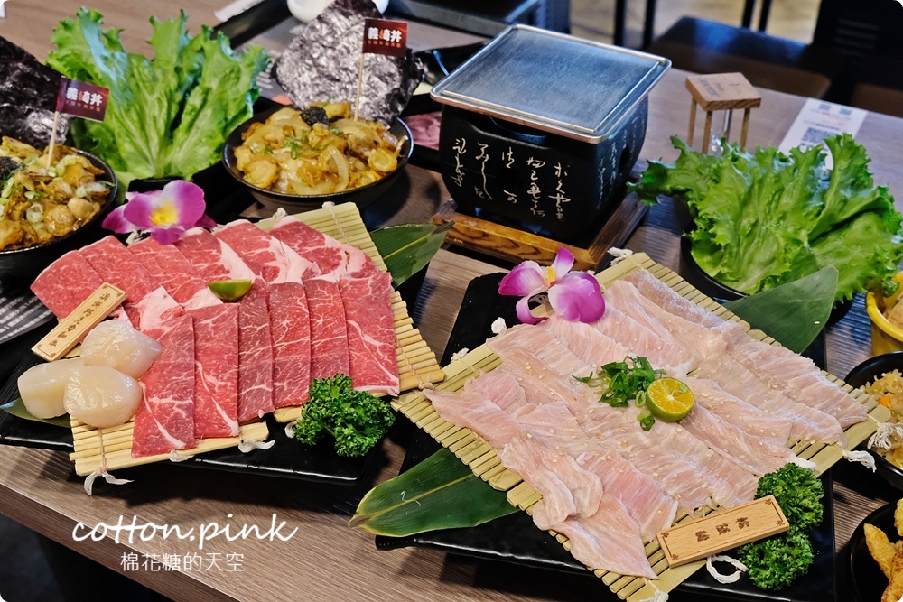台中吃火鍋、吃燒肉一次搞定，自助吧吃到飽再加20盎司大肉盤壽喜燒太澎湃！過年和牛套餐還有滿滿扇貝加松露