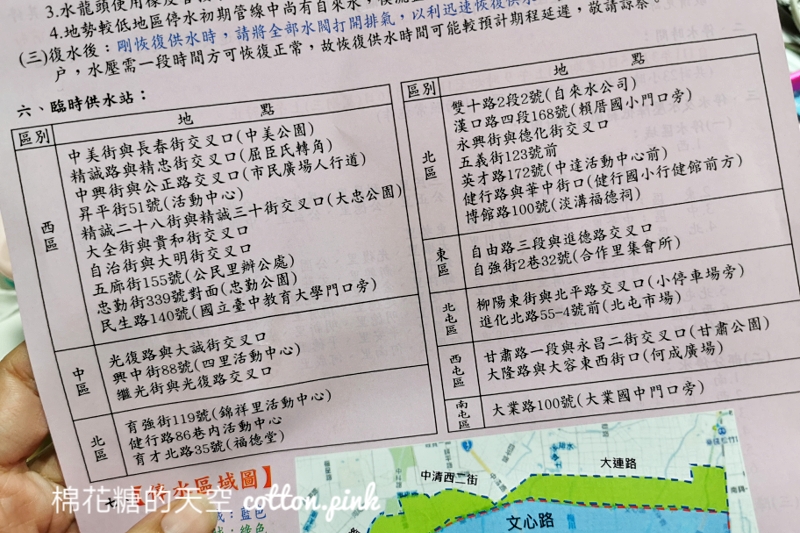 注意！台中停水23小時！臨時供水站資訊看這邊～