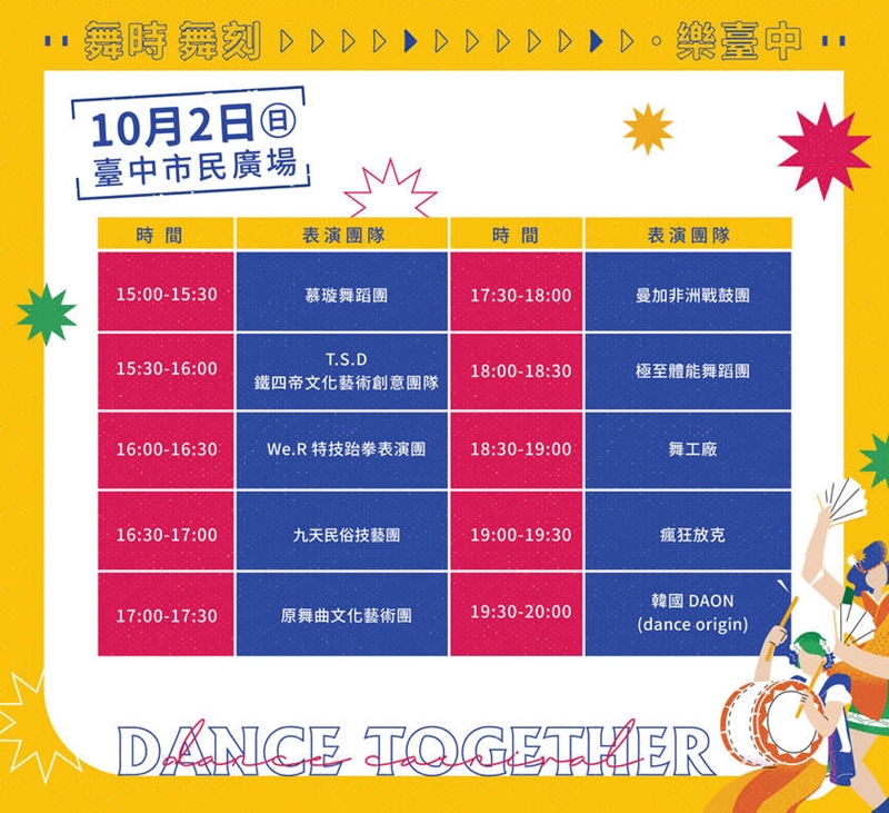 只有兩天！台中國際踩舞嘉年華活動國內外30個隊伍表演～免費入場！