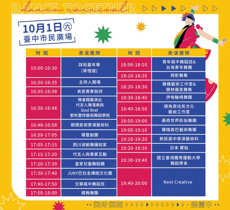 只有兩天！台中國際踩舞嘉年華活動國內外30個隊伍表演～免費入場！