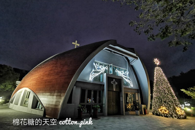 台中教堂景點|靜宜大學主顧聖母堂傍晚亮燈超夢幻