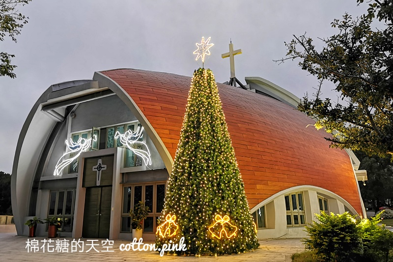 台中教堂景點|靜宜大學主顧聖母堂傍晚亮燈超夢幻