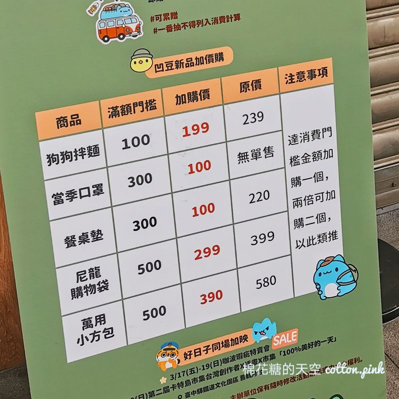 咖波貓貓蟲凹豆特賣會台中場搶先看！巨大咖波必拍
