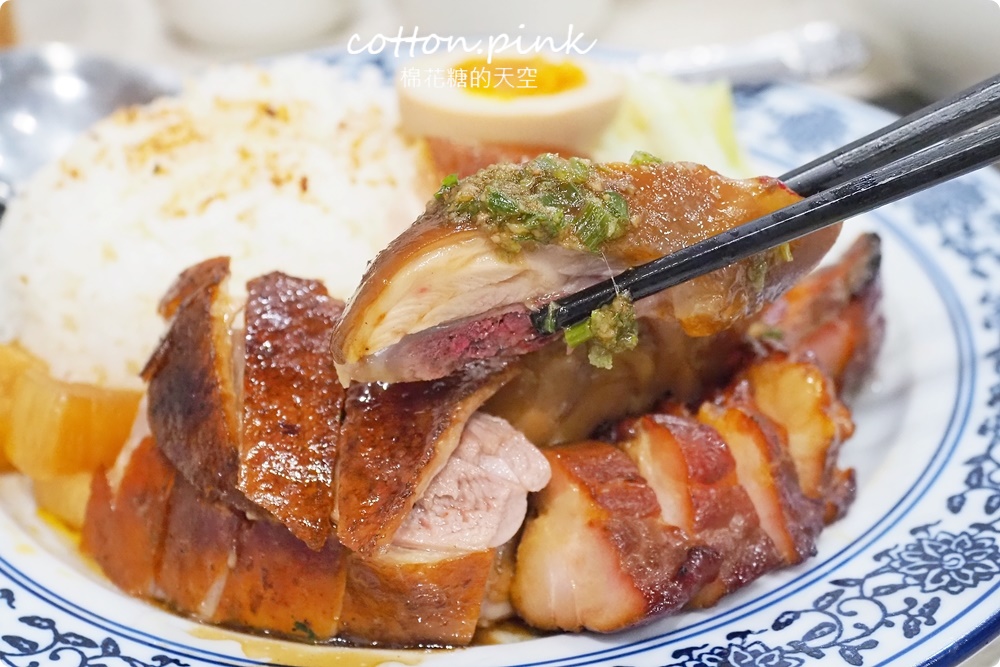 台中頂級版燒臘三寶飯！龍富貴推出港式燒臘個人餐～升級櫻桃鴨超多汁