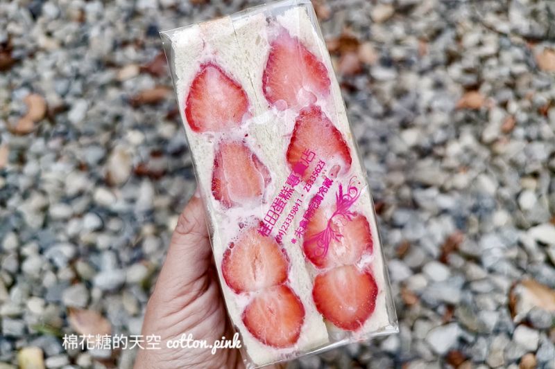 夢幻草莓三明治現身台中霧峰老店-桂田食品行人潮爆炸啦