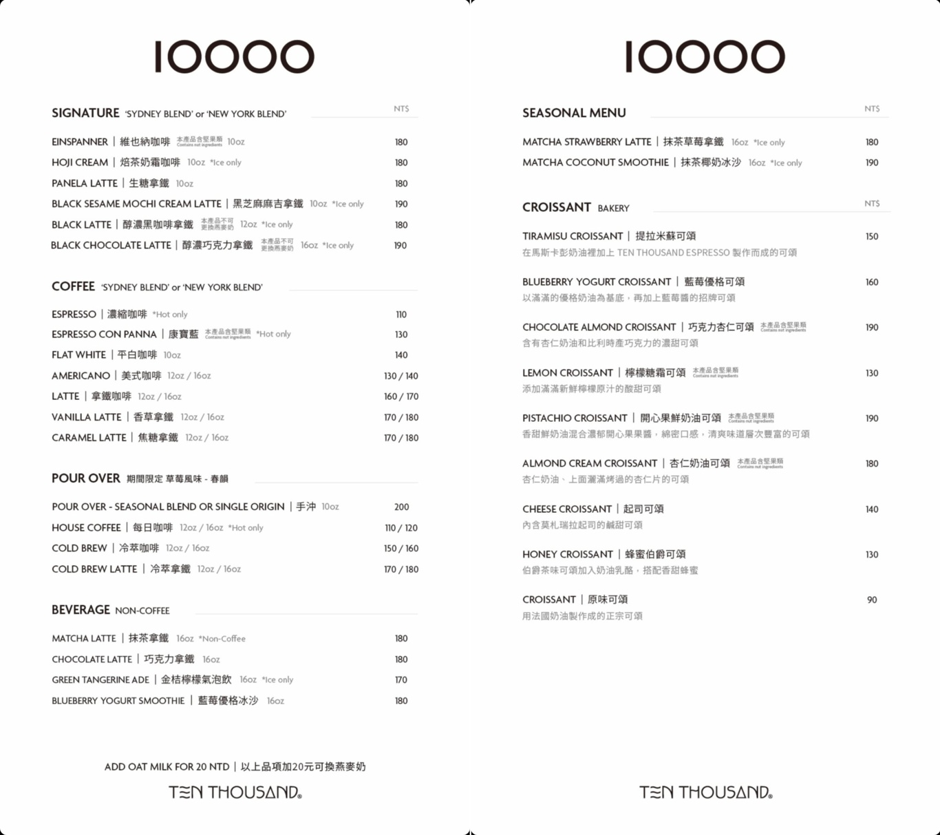 Ten Thousand Coffee台中概念店外觀曝光！一開幕就爆人潮～菜單在文末