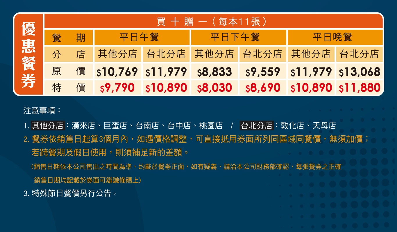 漢來海港吃到飽台中店菜色介紹，2024年3月起價格全面調整
