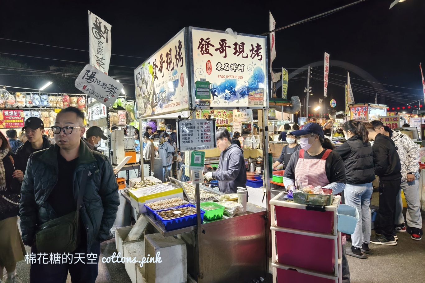 台中旱溪夜市超狂烤海鮮-發哥現烤，烤魚、鮮蚵都好吃