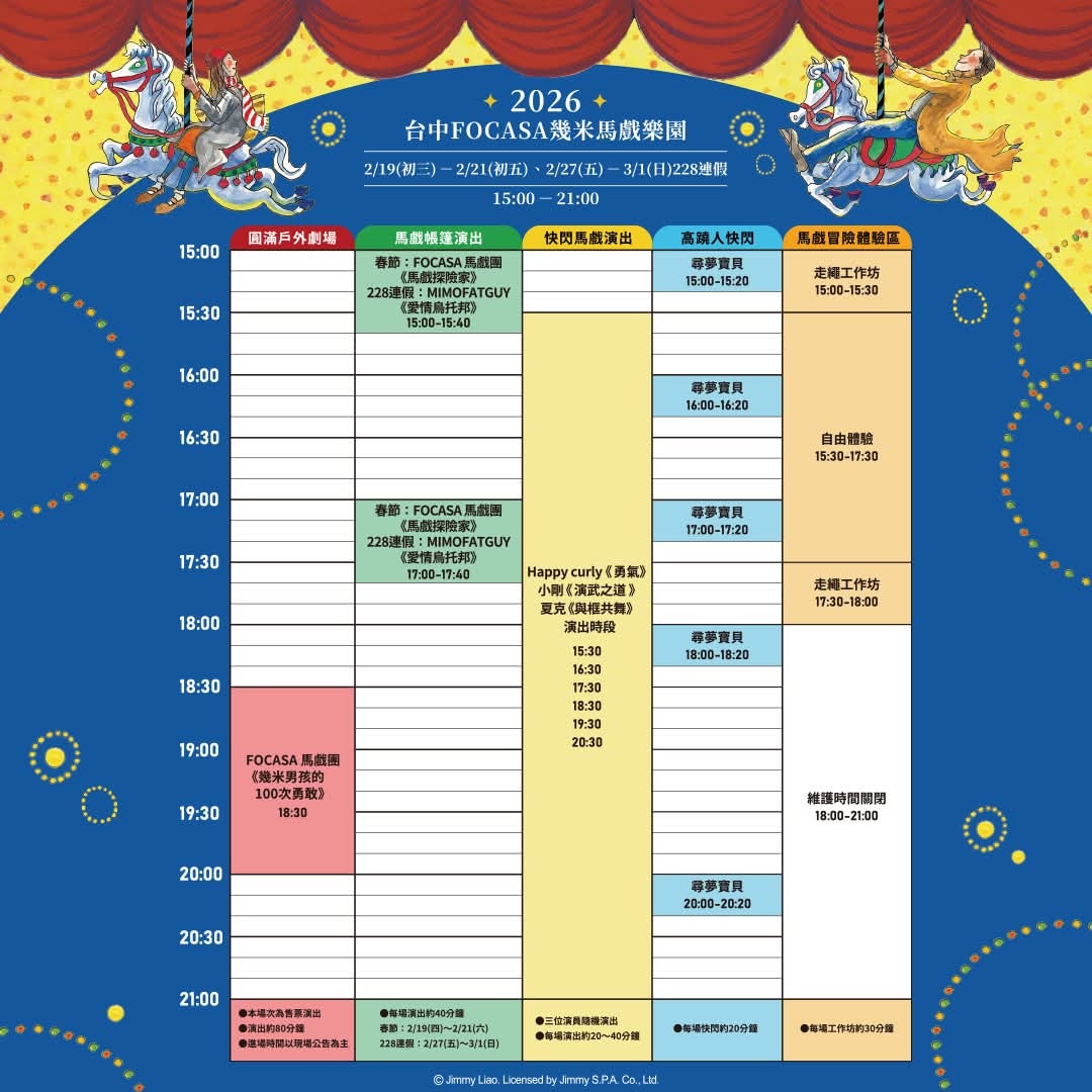 台中228連假親子行程推薦-免費馬戲體驗+戶外草地野餐 台中228連假親子行程推薦-免費馬戲體驗+戶外草地野餐